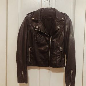Vegan black leather jacket